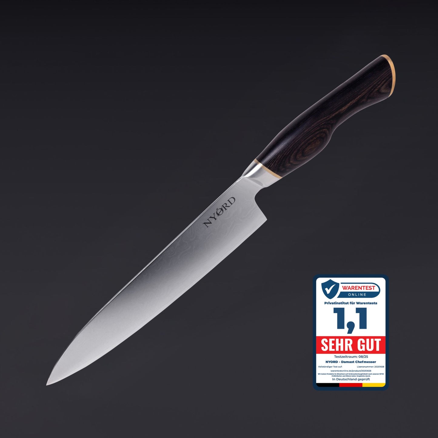 Damast Chefmesser Frontansicht