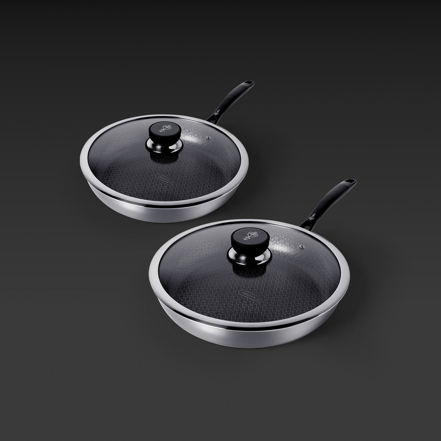 STAINLESS STEEL PANS SET OF 2