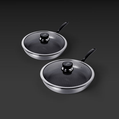 STAINLESS STEEL PANS SET OF 2